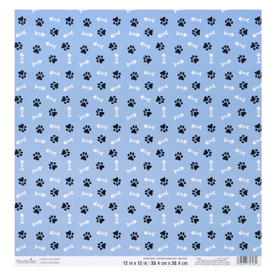 12" x 12" Paw Prints Double-Sided Cardstock Paper by Recollections™